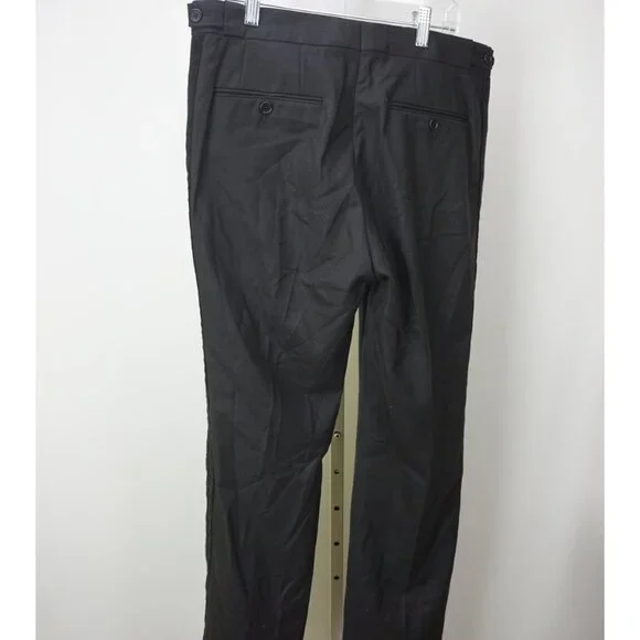 John Varvatos Black Tuxedo Striped Woven Mens Pants Sz 48 Brand New